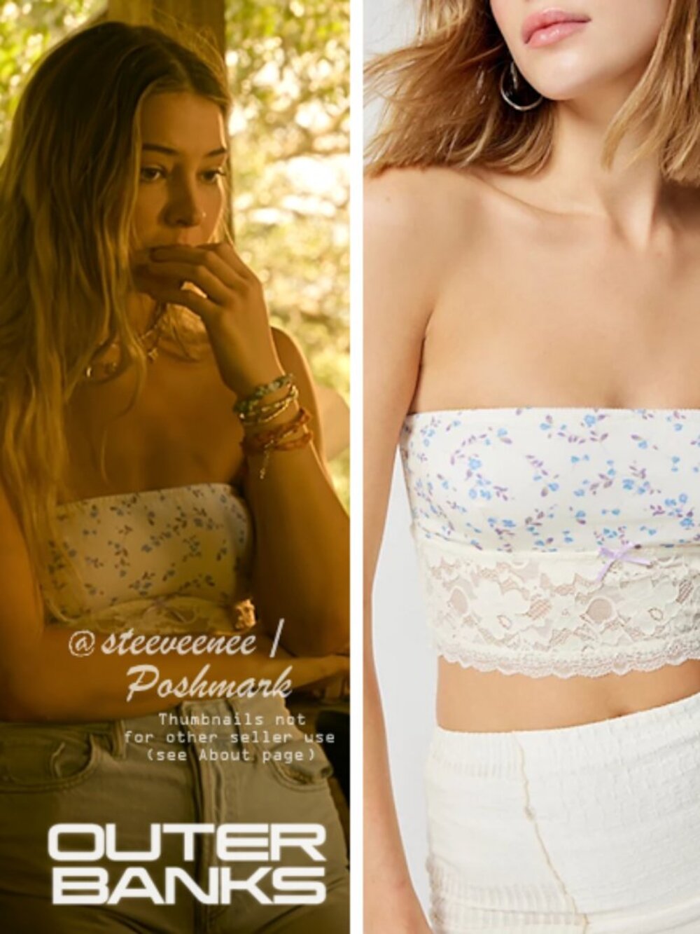 Out From Under Angel Eyes Lace Bandeau in Soft Blue Ditzy ASO Sarah Cameron